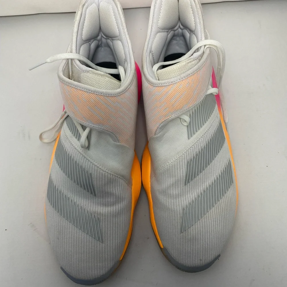 ADIDAS HARDEN B/E 3 BASKETBALL SHOES WHITE ORANGE PINK EF5290 (SIZE 11.5) Used‎